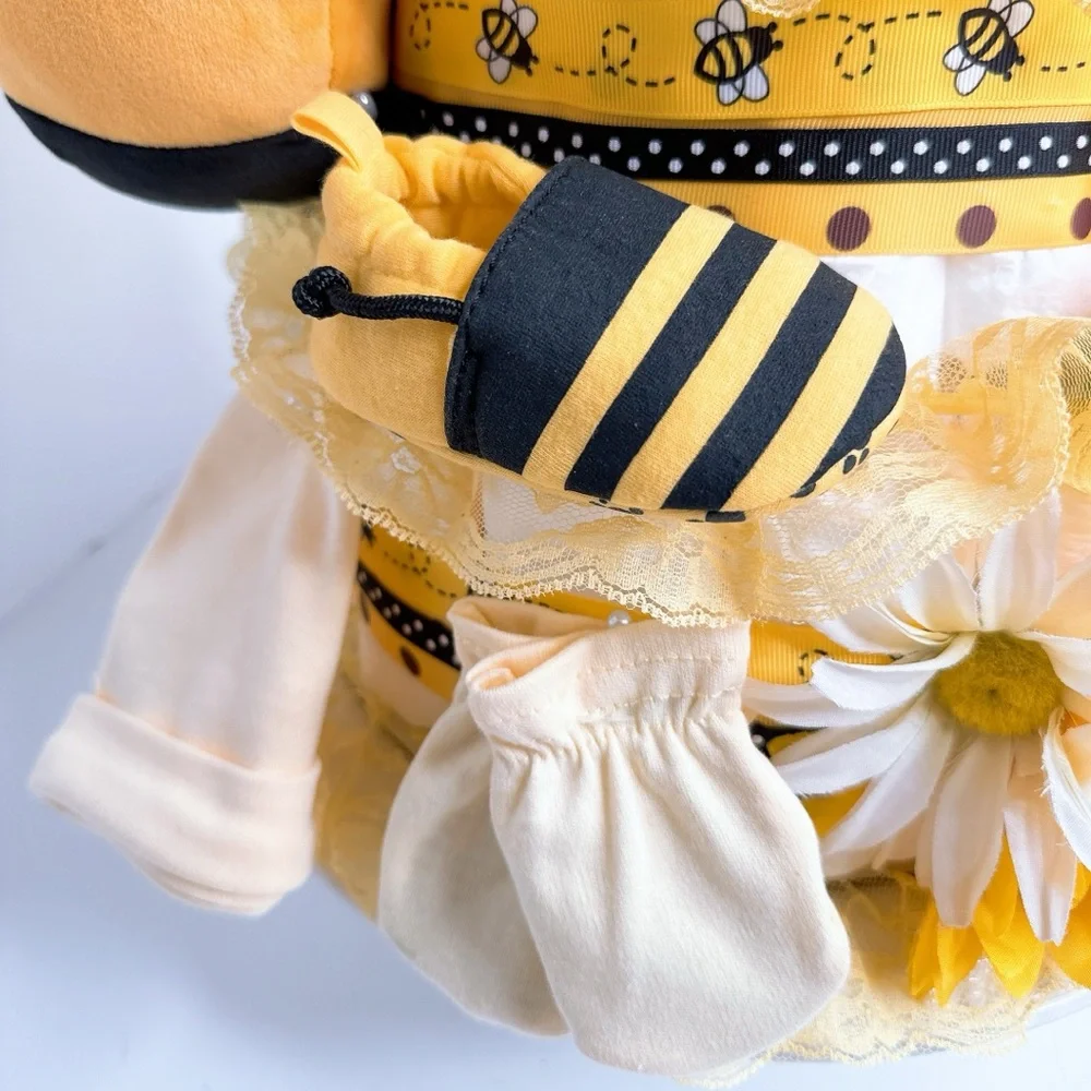 Bee Diaper Cake, Bumblebee Baby Shower